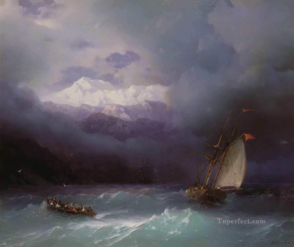Mar tormentoso 1868 Romántico Ivan Aivazovsky Ruso Pintura al óleo